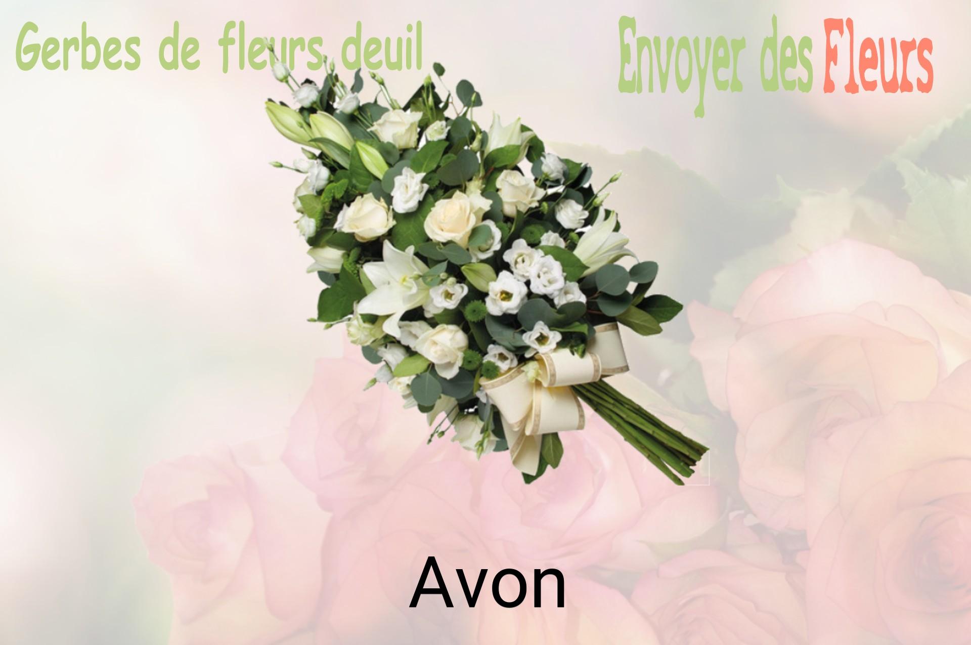 Gerbe de fleurs de deuil livrée à Avon